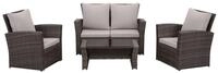 Lounge Set Polyrattan Gartenm&ouml;bel Set 4-teile f&uuml;r 3-4 Personen Garten & Balkon