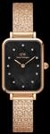 Daniel Wellington DW Uhr Quadro Lumine Pressed Piano Black MoP Rose Gold 20x26mm