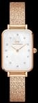 Daniel Wellington DW Uhr Quadro Lumine Pressed Piano White MoP Rose Gold 20x26mm