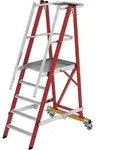 Munk Plattformleiter GFK/Alu klappbar und fahrbar mit GFK-Handlauf - 036325