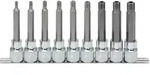 KS Tools 1/2" CHROMEplus RIBE-Bit-Stecknuss-Satz, lang, 9-tlg M5-M14, Bohrung -