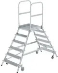 Munk Podesttreppe beidseitig begehbar mit Federrollen Aluminium geriffelt -...