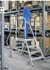 Munk Podesttreppe beidseitig begehbar mit Federrollen Stahl Gitterrost 2x3 Stufen -
