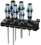 Wera 3334/3355/6 Schraubendrehersatz, Edelstahl + Rack, 6-teilig - 05032061001