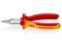 KNIPEX Rundzange 160 mm verchromt isoliert mit Mehrkomponenten-Hüllen, VDE-geprüft