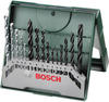 Bosch Mini-X-Line Mixed-Set, 15-teilig, 5 Stein-, 5 Metall-, 5 Holzbohrer -