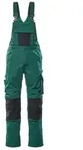 MASCOT Augsburg Latzhose mit Knietaschen UNIQUE Gr&uuml;n / Schwarz 46 -