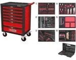 KS Tools RACINGline SCHWARZ-ROT Werkstattwagen mit 7 Schubladen und 598