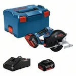 Bosch Akku-Kreiss&auml;ge GKM 18V-50 in L-BOXX, 2 x Akku 5,0 Ah, Schnellladeger&auml;t -