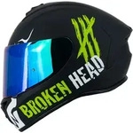 Broken Head Integralhelm Adrenalin Therapy 4X Schwarz-Wei&szlig; + Rot Verspiegeltes V...