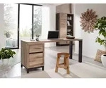 Schreibtisch Wildeiche 180x55x76 bianco ge&ouml;lt VILLANDERS #244