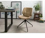 Stuhl Echtleder 51x61x84 beige IRON LABEL #611
