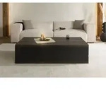 Couchtisch Eiche 152x70x40 dunkelbraun lackiert BEAMS #75