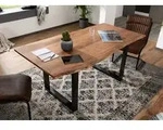 Baumtisch Akazie 180x90x76 natur Beine anthrazit gl&auml;nzend FREEFORM 3