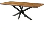 Baumtisch Mango 180x90x76 natur lackiert / Mikado-Beine anthrazit matt FREEFORM...