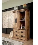 Schrank Mango 90x45x150 natur lackiert RAILWAY #113