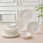 Karaca White Pure Opal Glas Tafelservice 24-teilig f&uuml;r 6 Personen