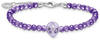 Armband Beads mit Alienkopf und violetter Kaltemaille Silber