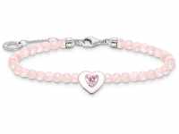 Armband Herz mit Rosenquarz-Beads