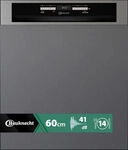 Bauknecht teilintegrierter Geschirrsp&uuml;ler: 60 cm, Farbe Edelstahl - BBO 3O41 PLT