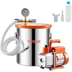 VEVOR 18,93 L Vakuumkammer & 3,5 CFM Pumpe, Edelstahlkammer, einstufiges