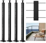 VEVOR Kabelgel&auml;nderpfosten, 4er-Pack, 914x25,4x50,8 mm, vorgebohrte horizontale