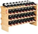 VEVOR Weinregal stapelbar 36 Flaschen, stabiles Flaschenregal, 4-stufiges...