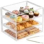VEVOR Geb&auml;ckvitrine 3-st&ouml;ckig, Gewerbliche B&auml;ckereivitrine aus Transparentem