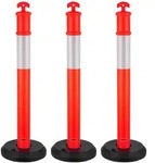 VEVOR Verkehrsleitpfosten Leitpfosten 3 Stk. (114 cm) mit bef&uuml;llbarem Sockel &