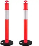 VEVOR Verkehrsleitpfosten Leitpfosten 2 Stk. (114 cm) mit beschwertem Sockel &
