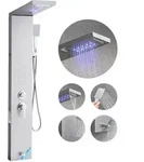 VEVOR Duschpaneel-Turmsystem (5 Modi) mit Regenwasserfall-Duschkopf & LED,...