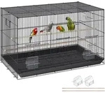 VEVOR Vogelvoliere 76x46x45cm Vogelk&auml;fig aus Q195-Kohlenstoffstahl Vogelhaus...