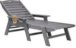 VEVOR Sonnenliege, 181 kg Tragkraft, HDPE Gartenliege, Strandliege mit 6-fach