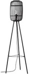 Brilliant Stehleuchte Woodrow Holz schwarz E27 max. 60W
