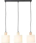 Brilliant Pendelleuchte Pia schwarz natur Holz Textil E27 max. 40W