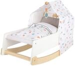 Small Foot Little Button 11813 | Puppenwiege | Abnehmbare Kufen und Baldachin 