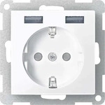Merten MEG2366-0414, Merten SCHUKO-Steckdose mit USB Ladeger&auml;t anthrazit