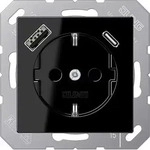 Jung A1520-15CASWM, Jung SCHUKO Steckdose mit USB Typ AC A1520-15CASWM