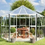 Vitavia, Gew&auml;chshaus-Pavillon "Hera 9000" inkl. Stahlfundament, wei&szlig;, 3 mm ESG, 6