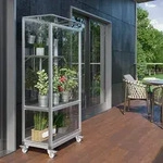 Vitavia, Balkongew&auml;chshaus "Polis", aluminium eloxiert, 3 mm ESG mit Rollfundament