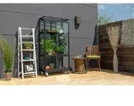 Vitavia, Balkon- und Anlehn-Gew&auml;chshaus "Stad", schwarz, 3 mm ESG mit Rollfundament