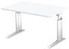 UNDA 12 W | Schreibtisch - 120 x 80 höhenverstellbar Weiß/Weiß