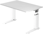 UNDA 12 W | Schreibtisch - 120 x 80 h&ouml;henverstellbar Wei&szlig;/Wei&szlig;