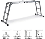 SOLID W3 | 12 Stufen - Klappleiter Silber