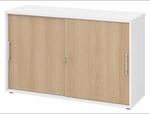 BETA S 1752S | Schiebet&uuml;renschrank | 2 OH Relinggriff Kunststoff Wei&szlig;/Eiche