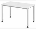 HILO 612 S | Schreibtisch 120 x 67 h&ouml;henverstellbar Wei&szlig;/Silber