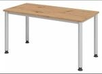 HILO 614 S | Schreibtisch 140 x 67 h&ouml;henverstellbar Asteiche/Silber