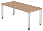 QUEO 19 S | Schreibtisch 180 x 80 h&ouml;henverstellbar Nussbaum