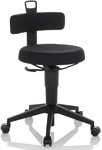 TOP WORK FLEX | Stoff - Drehhocker Schwarz
