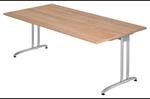 BELA 2E S | Schreibtisch 200 x 100 Nussbaum